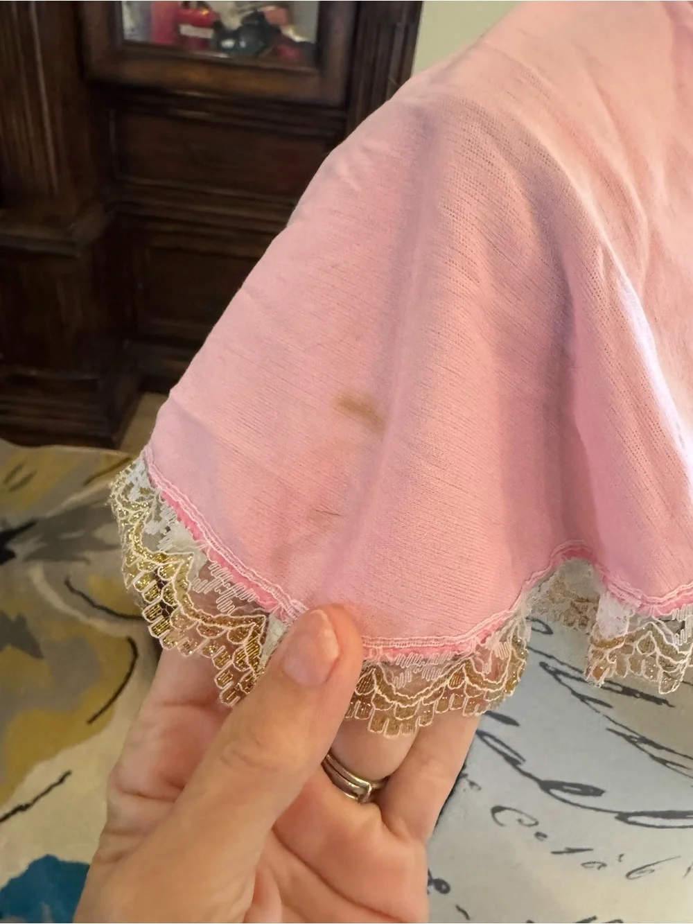 Child’s Pink Lace-Trim Shoulder Capelet
